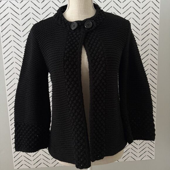 525 America Women's Black Chunky Knit Cardigan Sweater Size Small - Picture 10 of 10